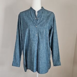 Isabel Marant Etoile US SZ M Blouse Chambray Pearl Snap Long Sleeves  Designer